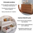 Ver imagem 2 de Conjunto Cama Infantil Luna Plus 2 Baús e Escada + Cômoda Londres 6 Gavetas Nature/off-white