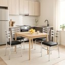 Ver imagem 6 de Kit 4 Cadeiras de Cozinha Jantar com Reforço Cromada Assento Grosso Preto