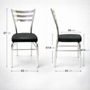 Ver imagem 4 de Kit 4 Cadeiras de Cozinha Jantar com Reforço Cromada Assento Grosso Preto