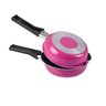 Hamburgueira Dupla Antiaderente 14cm Rosa Nacional - 1