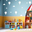 Ver imagem 3 de Kit de Adesivos Balões e Nuvens 20 Unidades Decoração Parede Porta Quarto Infantil