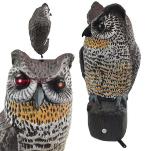 Coruja Solar Acende Olhos Faz Barulho Sensor Movimento Afasta Animais Pombo Escorpiao Cobra Esquilo