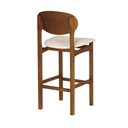 Ver imagem 3 de Banqueta Samba Madeira Maciça Jequitibá Nozes Conforto e Qualidade Premium Corino Bege