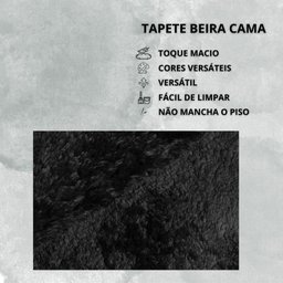 Tapete Macio Peludo 1,00m Redondo Preto Black - 3
