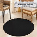 Ver imagem 2 de Tapete Macio Peludo 1,00m Redondo Preto Black