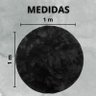 Tapete Macio Peludo 1,00m Redondo Preto Black - 4