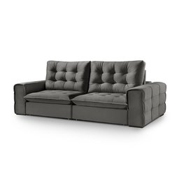 Sofá Retrátil e Reclinável Galliano 2,90m - Fortbello Estofados:cinza - 2