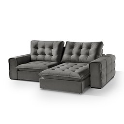 Sofá Retrátil e Reclinável Galliano 2,90m - Fortbello Estofados:cinza - 4
