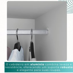 Guarda-roupa Casal 6 Portas 4 Gavetas Roma - Mais Móveis Neve - 9