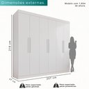 Ver imagem 3 de Guarda-roupa Casal 6 Portas 4 Gavetas Roma - Mais Móveis Neve