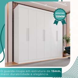 Guarda-roupa Casal 6 Portas 4 Gavetas Roma - Mais Móveis Neve - 6