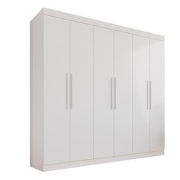 Guarda-roupa Casal 6 Portas 4 Gavetas Roma - Mais Móveis Neve - 1