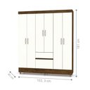 Ver imagem 2 de Guarda-roupa Ideal 6 Portas Imbuia Champagne 3 Cabideiros 2 Gavetas 153cm