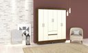 Ver imagem 5 de Guarda-roupa Ideal 6 Portas Imbuia Champagne 3 Cabideiros 2 Gavetas 153cm