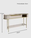 Ver imagem 3 de Aparador Atlanta com Tampo Mdf Usinado Base Mdp 25mm e Pés em Ferro Off White/dourado