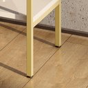 Ver imagem 6 de Aparador Atlanta com Tampo Mdf Usinado Base Mdp 25mm e Pés em Ferro Off White/dourado