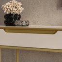 Ver imagem 7 de Aparador Atlanta com Tampo Mdf Usinado Base Mdp 25mm e Pés em Ferro Off White/dourado