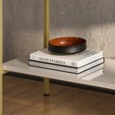 Ver mais imagens de Aparador Atlanta com Tampo Mdf Usinado Base Mdp 25mm e Pés em Ferro Off White/dourado