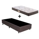 Ver imagem 1 de Cama Box Solteiro 88x188 + Colchão Ecoline Ecoflex Espuma D23 Courino Linho