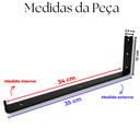 Ver imagem 2 de 8 Suportes de Parede Cantoneira em L Aço Resistente 35cm para Prateleira Mão Francesa Moderna Preto