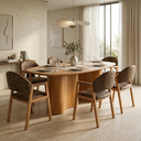 Ver imagem 1 de Mesa Jantar Aracaju Orgânica 180cm com 6 Cadeiras Akkegra:nobuck Marrom