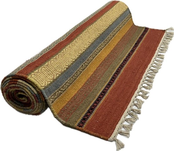 Tapete Kilim Strype 98x393 Finne Multi