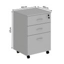 Ver imagem 2 de Gaveteiro Volante 04 Gav. 0,67×0,46×0,40m – Cor Cinza – INCOFLEX – 21210