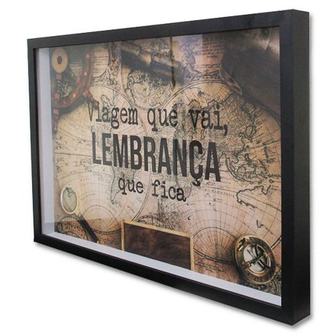 Quadro Cofre Porta Objetos Lembrança TaColado Moldura Preta