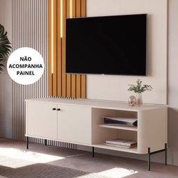 Rack para Tv Tucupí Bancada Off White Preto Jb Bechara - 3