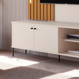 Rack para Tv Tucupí Bancada Off White Preto Jb Bechara - 2