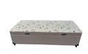 Ver imagem 1 de Cama Box Baú Solteiro Conjugado, (com Colchão Acoplado) em Suede Bege