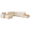 Ver imagem 2 de Sofá de Canto Modulado 291cm - 312cm 6 Lugares France Courino Off White - Sallar Home