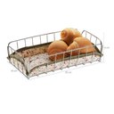 Ver imagem 2 de Cesta para Servir Pães Retangular Bolacha Doces Mesa Aço Cromado Tecido
