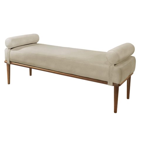 Recamier Banco Berlim Luxo Madeira Maciça Castellar Móbile Corino Off White