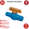 Registro de Esfera Início de Linha Pvc Tam. 3/4'' X 25mm Cor Azul Irriga Durín - 2