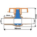 Ver imagem 3 de Registro de Esfera Início de Linha Pvc Tam. 3/4'' X 25mm Cor Azul Irriga Durín