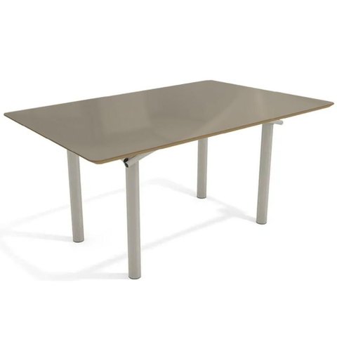 Mesa P- Cozinha Elba Tampo Madeirado C- Vidro 160cm Niquel-Freijo Bronze - Kappesberg