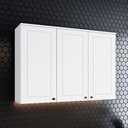 Ver imagem 1 de Armário Aéreo 120cm 3 Portas Americana Henn - Branco Hp Fosco