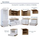 Ver imagem 5 de Cozinha Completa Modulada 9 Peças 11 Portas 8 Gavetas com Rodapé Norten Branco/Nature