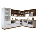 Ver imagem 4 de Cozinha Completa Modulada 9 Peças 11 Portas 8 Gavetas com Rodapé Norten Branco/Nature