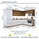 Ver imagem 3 de Cozinha Completa Modulada 9 Peças 11 Portas 8 Gavetas com Rodapé Norten Branco/Nature
