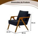 Ver imagem 3 de Mona Kit 2 Unidades Sala Escritório Design Moderno Linho:azul