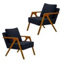 Ver imagem 2 de Mona Kit 2 Unidades Sala Escritório Design Moderno Linho:azul