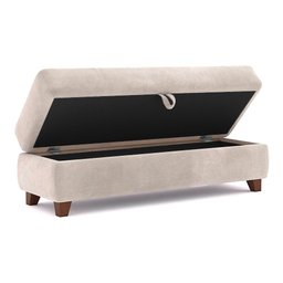 Recamier Calçadeira Bali 120cm Suede Bege- Inova Decorações - 1