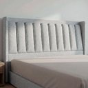 Ver imagem 2 de Cabeceira Cama King 195cm Luara Linho Cinza Claro Z37 - Mpozenato
