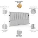 Ver imagem 3 de Cabeceira Cama King 195cm Luara Linho Cinza Claro Z37 - Mpozenato