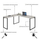 Ver imagem 4 de Mesa Em L Diretor 150X150X75Cm Snow/Est.Preta