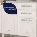 Ver mais imagens de Balcão de Cozinha para Pia em Aço Star New 5 Portas 2 Gavetas Branco - Telasul
