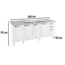 Ver imagem 4 de Balcão de Cozinha para Pia em Aço Star New 5 Portas 2 Gavetas Branco - Telasul
