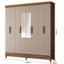 Ver imagem 2 de Guarda Roupa Casal com Espelho 8 Portas 2 Gavetas Marajó Moval — Freijó / Off White